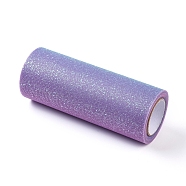 Rainbow Glitter Netting Fabric Sparkling Tulle Roll, for DIY Craft Tutu Dress Party Table Decoration, Colorful, 15cm, about 10yards/roll(9.144m/roll)(OCOR-WH0032-48B)