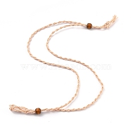 Necklace Makings, with Wax Cord and Wood Beads, Bisque, 28-3/8 inch(72~80cm)(FIND-P030-C01-03)