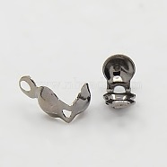 Iron Bead Tips, Cadmium Free & Lead Free, Calotte Ends, Clamshell Knot Cover, Gunmetal, 8x4mm, Hole: 1.5mm, Inner Diameter: 3mm(E037Y-B)