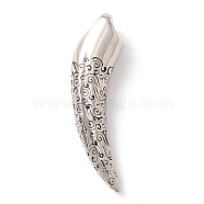 304 Stainless Steel Pendants, Canine Tooth, Antique Silver, 44x10x9.9mm, Hole: 4mm(X-STAS-M299-16AS)
