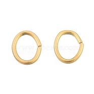 304 Stainless Steel Jump Rings, Open Jump Rings, Oval, Golden, 6x4.5x0.7mm, 21 Gauge, Inner Diameter: 3x4.5mm(STAS-N092-172B-01G)