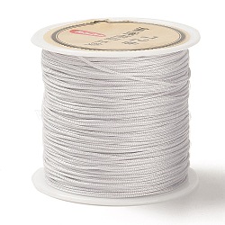 50 Yards Nylon Chinese Knot Cord, Nylon Jewelry Cord for Jewelry Making, Silver, 0.8mm(NWIR-C003-01A-27)