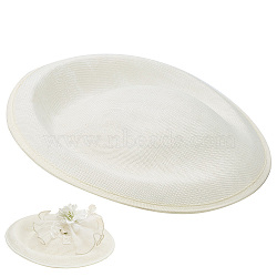 Linen Mini Hat Fascinator Base, for DIY Crafts Hair Accessories Decoration, Floral White, 190x185x34mm(AJEW-WH0472-54C)