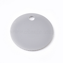 Aluminum Pendants, Blank Tags, Flat Round, Silver, 25x1mm, Hole: 3mm(X-ALUM-WH0009-01D)