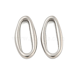 Non-Tarnish 304 Stainless Steel Linking Rings, Irregular Oval, Stainless Steel Color, 14x6.5x2mm, Inner Diameter: 11x3mm(STAS-A095-04A-P)