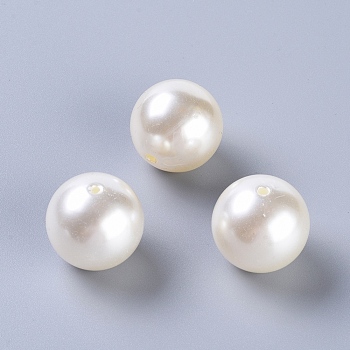 30MM Creamy White Color Imitation Pearl Loose Acrylic Beads Round Beads for DIY Fashion Kids Jewelry, 30mm, Hole: 3.5mm
