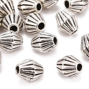 Tibetan Style Alloy Spacer Beads, Lead Free & Cadmium Free, Bicone, Antique Silver, 5x6mm, Hole: 1mm