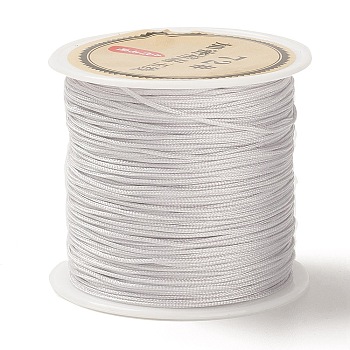 50 Yards Nylon Chinese Knot Cord, Nylon Jewelry Cord for Jewelry Making, Silver, 0.8mm