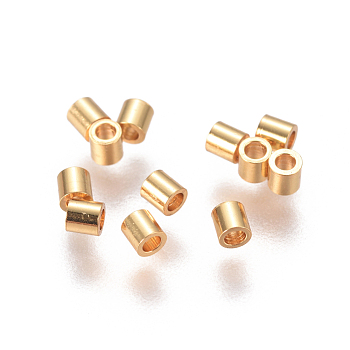 304 Stainless Steel Spacer Beads, Column, Golden, 2x2mm, Hole: 1mm