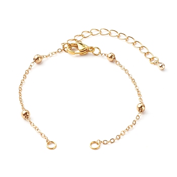 Handmade Brass Satellite Chain Bracelets Making Accessories, with 304 Stainless Steel Lobster Claw Clasp, Golden, 15x0.15cm
