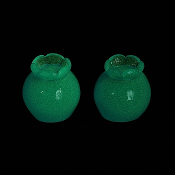 Luminous Resin Cabochons, Imitation Fruit, Glow in the Dark, Blueberry, 23.5x22.5mm