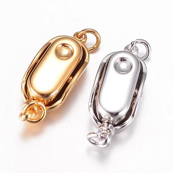 304 Stainless Steel Box Clasps, Mixed Color, 20x8x7mm, Hole: 2.5mm, Pin: 1.2mm