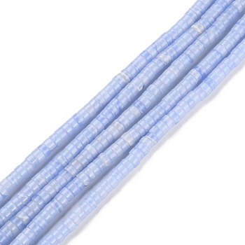 Synthetic Blue Lace Agate Beads Strands, Heishi Beads, Flat Round/Disc, Heishi Beads, 4.5x2mm, Hole: 1mm, about 170pcs/strand, 15.35''(39cm)