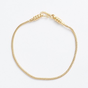 Brass Wheat Chain Bracelet Making, with Screw Clasps, Long-Lasting Plated, Golden, 6-7/8 inch(17.5cm), 1.5mm