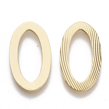 Brass Linking Rings, Nickel Free, Oval, Real 18K Gold Plated, 25x13.5x1mm, Inner Diameter: 19x8mm
