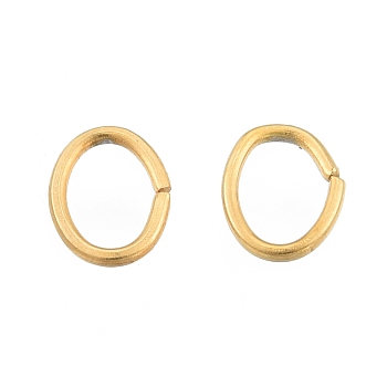 304 Stainless Steel Jump Rings, Open Jump Rings, Oval, Golden, 6x4.5x0.7mm, 21 Gauge, Inner Diameter: 3x4.5mm