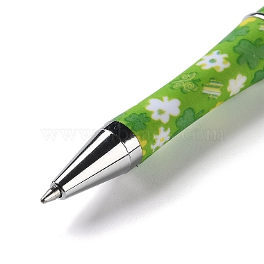 Clover Pattern Plastic Beadable Pens(AJEW-P115-01C)-3