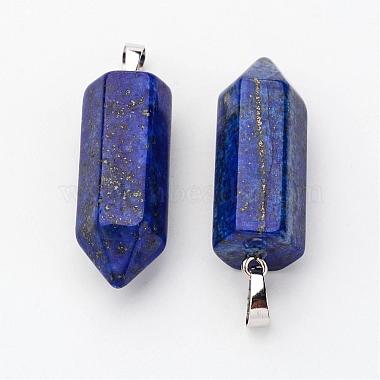 Platinum Bullet Lapis Lazuli Pendants