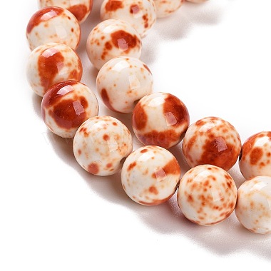 Chapelets de perles en jade blanc d'océan naturel(G-E346-10mm-06)-5