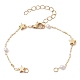 Brass Star & ABS Imitation Pearl Beaded Chain Bracelet Making(AJEW-JB01150-38)-1