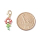 Décorations de pendentif de fleurs en perles de verre(HJEW-JM00729)-3
