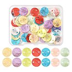 56Pcs 7 Colors Spray Painted Natural Capiz Shell Connector Charms, Disc Links, Mixed Color, 11~11.5x0.5~1.5mm, Hole: 1.2~1.6mm, 8pcs/color(SSHEL-FS0001-09)