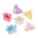 Opaque Acrylic Bead Cap, Trumpet Flower, Mixed Color, 23x25.5x27mm, Hole: 1.6mm(AC-CBA655C-03)