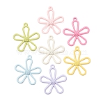Alloy Pendants, Flower Charms, Mixed Color, 28x25.5x3.5mm, Hole: 1.8mm(FIND-I367-02)