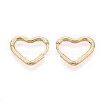 304 Stainless Steel Hoop Earrings, Heart, Real 18K Gold Plated, 15x18x2mm(STAS-T074-28G)