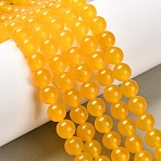 Natural & Dyed Malaysia Jade Bead Strands, Imitation Yellow Aventurine, Round, Gold, 8mm, Hole: 1.0mm, about 48pcs/strand, 15 inch(G-A146-8mm-A03)