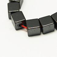 Non-magnetic Synthetic Hematite Beads Strands, Grade A, Cube, Black, 6x6x6mm(G-S079-6mm)
