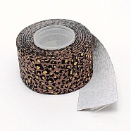 Polyester Ribbon, Leopard Print Theme Pattern, for Gift Wrapping, Floral Bows Crafts Decoration, Camel, 1-1/2 inch(38mm), about 10yards/roll(OCOR-TAC0009-22B-04)