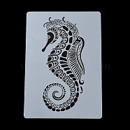 Plastic Hollow Out Drawing Painting Stencils Templates, for Painting on Scrapbook Fabric Tiles Floor Furniture Wood, Sea Horse, 291x210x0.3mm(DIY-Z024-01B)