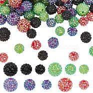 ARRICRAFT 88Pcs 11 Style Resin Rhinestone Beads, with Acrylic Round Beads Inside, for Bubblegum Jewelry, Mixed Color, 14~20x12~18mm, Hole: 2~2.5mm(RESI-AR0001-40)