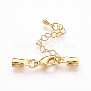 Brass Chain Extender, with Alloy Teardrop Charms, Cadmium Free & Nickel Free & Lead Free, Golden, 32mm(PALLOY-N0064-G-NR)