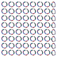 100Pcs 304 Stainless Steel Open Jump Rings, Round Ring, Rainbow Color, 22 Gauge, 3.5x0.6mm, Inner Diameter: 2.3mm(STAS-UN0044-91)