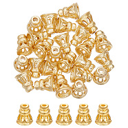 24Pcs Brass Bead Cone, Long-Lasting Plated, Real 14K Gold Plated, 5.5x6.5mm, Hole: 1.2mm(KK-BC0013-15)