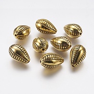 CCB Plastic Beads, Textured, teardrop, Antique Golden, 28x17.5mm, Hole: 2.5mm(CCB-G006-185AG)