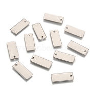 304 Stainless Steel Stamping Blank Tag Pendants, Rectangle, Stainless Steel Color, 21x9x1mm, Hole: 1.5mm(STAS-S028-05)