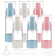 6Pcs Empty Portable Plastic Spray Bottles, with 2Pcs 5ML Plastic Transfer 1Pc Pipettes and Funnel Hopper, Mixed Color, 3.3~3.35x9.9~11.9cm, Capacity: 15~30ml(0.51~1.01fl. oz)(MRMJ-BC0003-33)