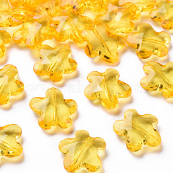 Transparent Acrylic Beads, Faceted, Flower, Orange, 18.5x18.5x5.5mm, Hole: 1.2mm, about 470pcs/500g(TACR-S154-32B-81)