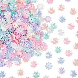 300Pcs 6 Colors Resin Imitation Pearl Bead Caps, Multi-Petal, Flower, Mixed Color, 10x10x3mm, Hole: 1mm, 50pcs/color(RESI-NB0001-91)