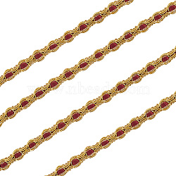 Polyester Ribbon, Clothing Ornament, Curtain Decoration, Dark Red, 3/8 inch(9mm)(OCOR-WH20008-12A)