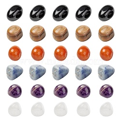 12Pcs 6 Style Natural Mixed Gemstone Beads, No Hole Beads, Nuggets, Tumbled Stone, 14~26x13~21x12~18mm, 2pcs/style(X-G-FS0001-72)