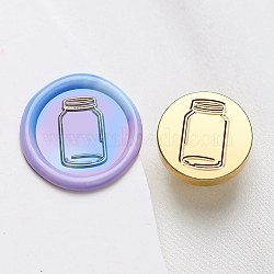 Wax Seal Brass Stamp Head, Bottle Pattern, for Wax Seal Stamp, Golden, 25x14.5mm, Hole: 7mm(AJEW-G056-01O)