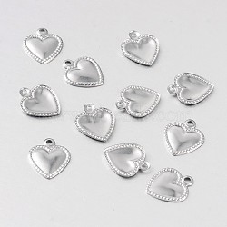 Non-Tarnish Heart 316 Surgical Stainless Steel Filigree Charms, Stainless Steel Color, 10x8x1mm, Hole: 1mm(X-STAS-M258-10)