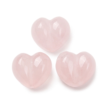 Natural Rose Quartz Beads, Heart, 11x12x8.5mm, Hole: 1mm