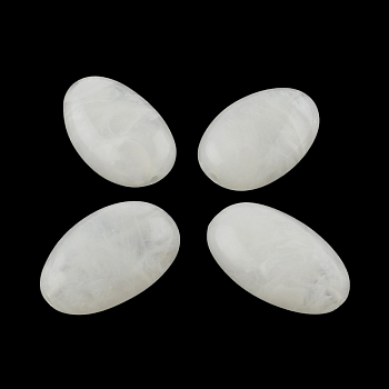 Oval Imitation Gemstone Acrylic Beads, White, 30x19x11.5mm, Hole: 2.5mm, about 117pcs/500g