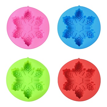 Snowflake DIY Food Grade Silicone Mold, Cake Molds (Random Color is not Necessarily The Color of the Picture), Random Color, 234x230x36mm, Inner Diameter: 200x175mm