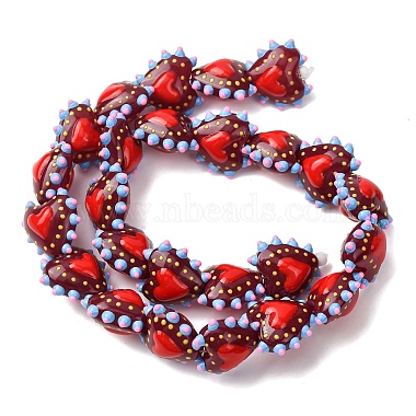 Baking Paint Glass Bumpy Beads Heart(LAMP-V001-09H)-7